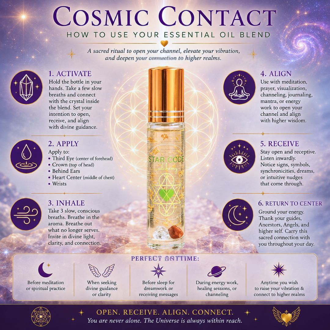 Cosmic Contact essential oil roll-on how to use — STAR CODE Alchemy