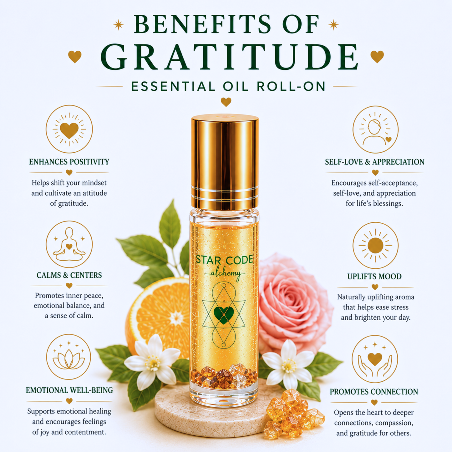 Gratitude essential oil blend benefits — STAR CODE Alchemy Sedona