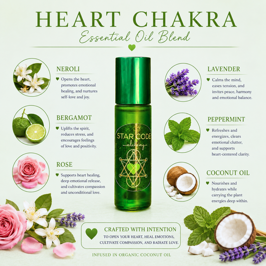 Heart Chakra essential oil blend ingredients — STAR CODE Alchemy Sedona