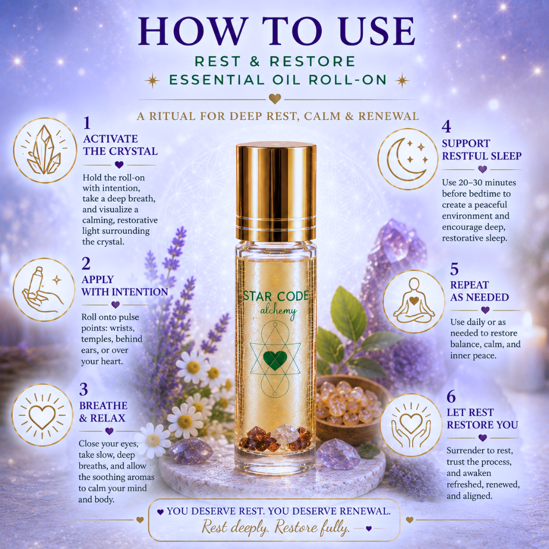 Rest and Restore essential oil roll-on how to use — STAR CODE Alchemy