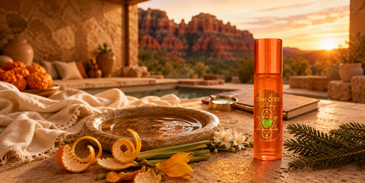 Sacral chakra creativity and flow essential oil roll-on with orange jasmine and ylang ylang handcrafted in Sedona Arizona by STAR CODE Alchemy