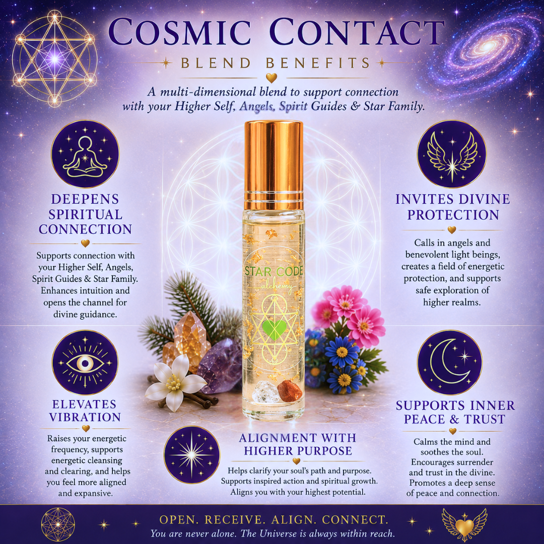 Cosmic Contact essential oil roll-on benefits — STAR CODE Alchemy Sedona