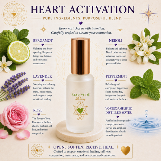Heart Activation botanical mist ingredients — STAR CODE Alchemy Sedona