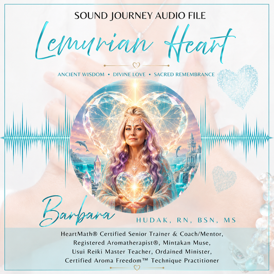 Album cover for 'Lemurian Heart' audio file featuring Barbara Hudak, RN. Mintakan Muse