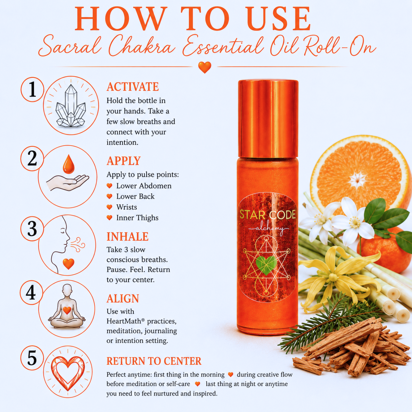 Sacral Chakra essential oil roll-on how to use — STAR CODE Alchemy