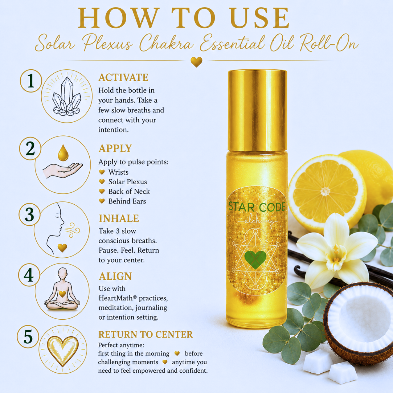 Solar Plexus Chakra essential oil roll-on how to use — STAR CODE Alchemy