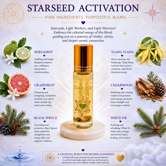 Starseed Activation essential oil roll-on ingredients — STAR CODE Alchemy Sedona