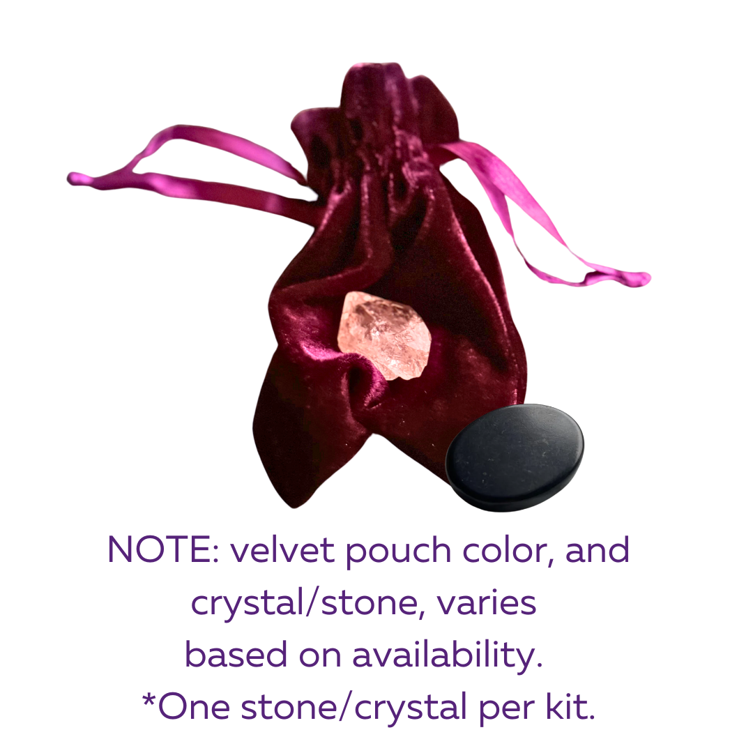 Velvet bag and crystal stone — STAR CODE Alchemy Sedona smudge kit